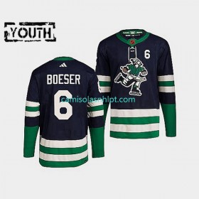 Camiseta Vancouver Canucks Brock Boeser 6 Adidas 2022 Reverse Retro Marinha Authentic - Criança